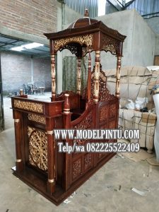Mimbar Masjid Jati Ukiran Atap Kubah Surabaya