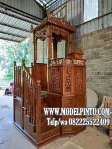 Mimbar Masjid Mewah Ukiran Jepara Jati