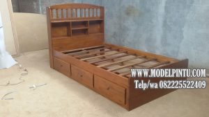 Tempat Tidur Anak Laci Minimalis Jati