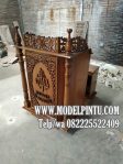 Model Mimbar Masjid Podium Jati Ukiran Klasik Mewah