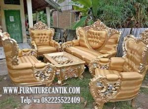 Kursi Tamu Sofa Jati Ukiran Jepara Cat Duco Mewah