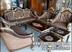 Model Kursi Tamu Jati Ukiran Mewah A