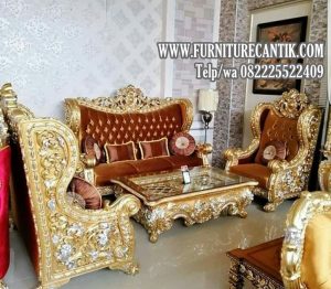 Model Sofa Tamu Ukiran Mewah Cat Duco