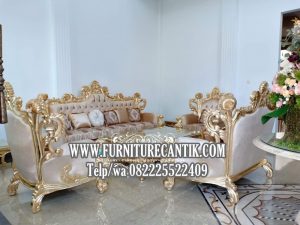 Set Kursi Tamu Mewah Ukiran Gold Jati