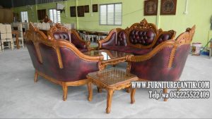 Sofa Tamu Ganesha jati ukiran Mawar