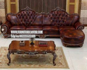 Jual Set Sofa Ruang Tamu Mewah Sudut Jati