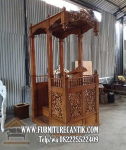 Model Mimbar Khutbah Masjid Kayu Jati Ukiran