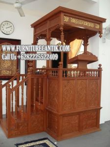 Model Mimbar Masjid Mewah Kayu Jati