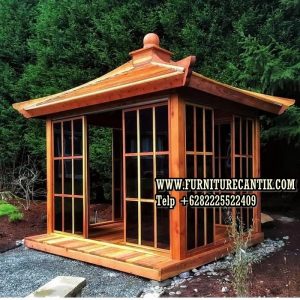 Model Gazebo Kayu Jati Minimalis