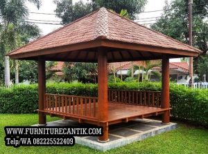Model Gazebo Kayu Jati Atap Sirap