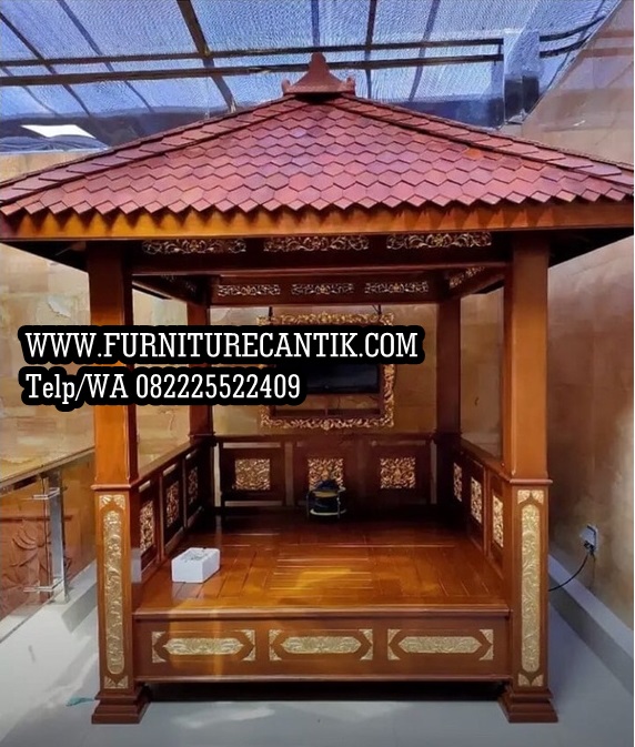 Model Gazebo Kayu Jati Minimalis Ukiran