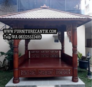 Model Gazebo Kayu Jati Motif Ukir Jepara