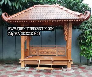 Model Gazebo Kayu Jati Variasi Ukiran