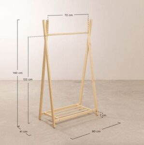 Gantungan baju kayu solid / rak handuk kamar tidur