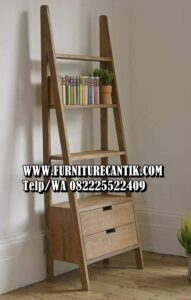Model Rak Buku Minimalis Kayu Jati