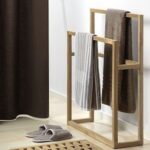 Wooden Clothes Rack On Wheels Rolling Clothes Rack with 2 Tier Hanging