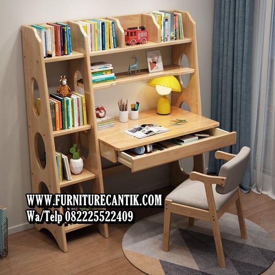 Model Meja Belajar Anak Kayu Jati Minimalis