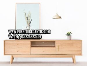 Model Meja TV Kayu Jati Modern Eropa