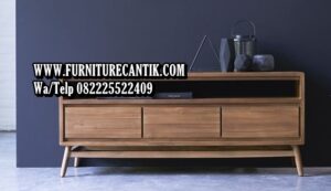 Model Meja TV Minimalis Modern Kayu Jati