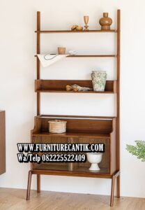 Model Rak Buku Kayu Jati Modern Simpel