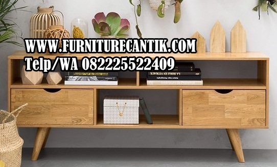 Model Meja TV Minimalis Estetik Kayu Jati