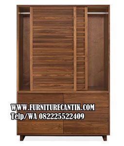 Model Lemari Pakaian Kayu Jati Pintu Sliding