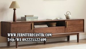 Model Meja TV Kayu Jati Desain Aesthetic