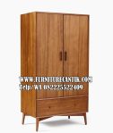 Model Lemari Pakaian Minimalis Kayu Jati 2 Pintu