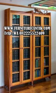 Model Rak Buku Minimalis Kayu Jati Serbaguna