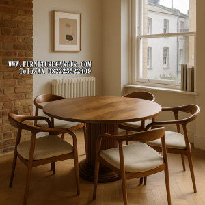 Set Meja Makan Kayu Jati Cantik Aesthetic