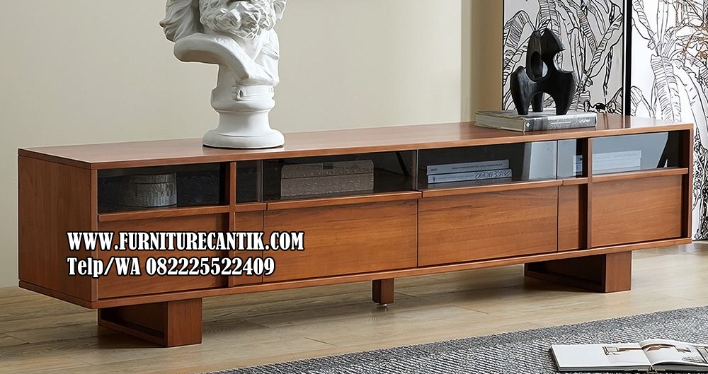 Model Meja TV Kayu Jati Minimalis Eropa
