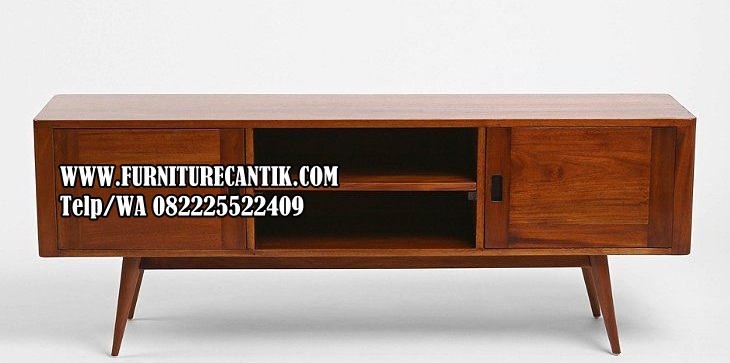 Model Meja TV Minimalis Modern Kayu Jati Solid