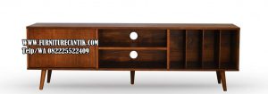 Model Meja TV Kayu Jati Modern Variasi Laci