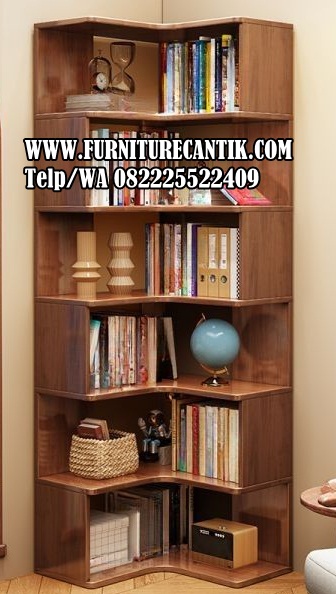 Model Rak Buku Serbaguna Kayu Jati Modern