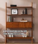 Model Rak Buku Modern Kayu Jati Mewah