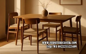 Model Set Meja Makan 4 Kursi Estetik Jati