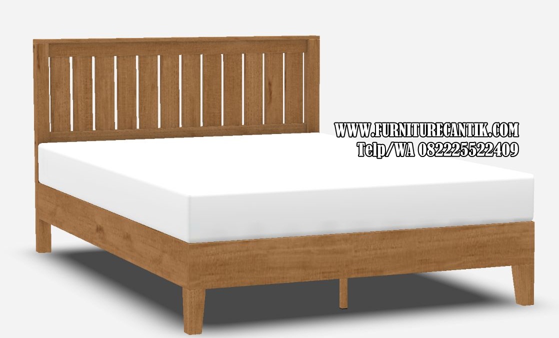 Model Dipan Minimalis Kayu Jati Slat Bed