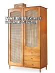 Model Lemari Pakaian Kayu Jati Vintage Rotan