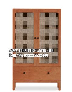 Model Lemari Pakaian 2 Pintu Rotan Mewah
