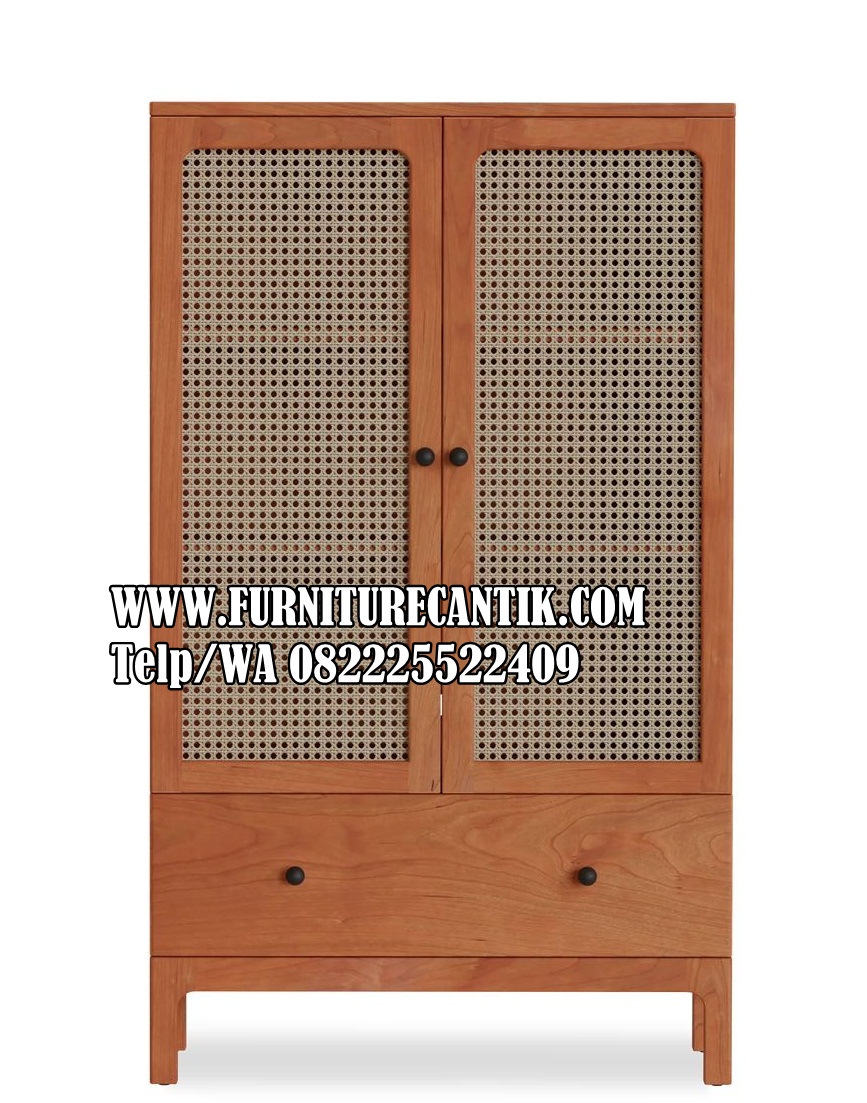 Model Lemari Pakaian 2 Pintu Rotan Mewah