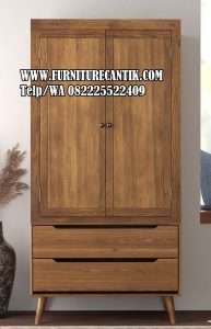 Model Lemari Pakaian Minimalis 2 Pintu Plus Laci
