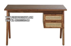 Model Meja Belajar Jati Solid Desain Vintage