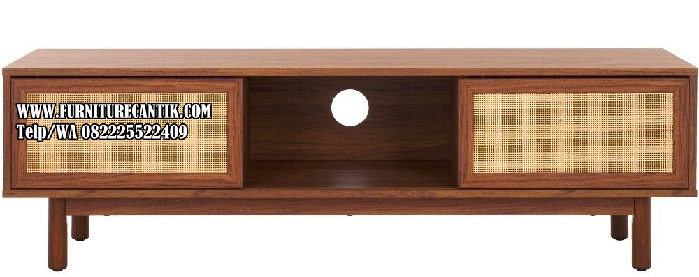 Model Meja TV Minimalis Modern Laci Rotan