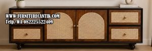 Model Meja TV Minimalis Rotan Vintage